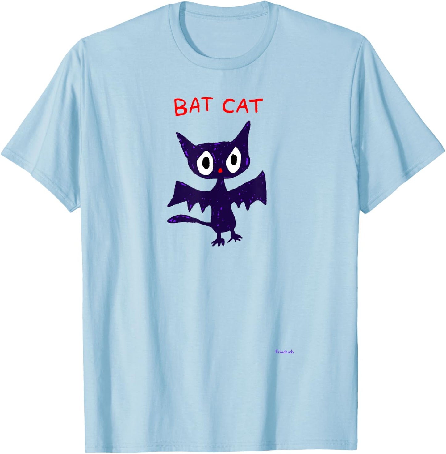 Bat Cat Night Monster T-Shirt - T-Shirt | Light Blue
