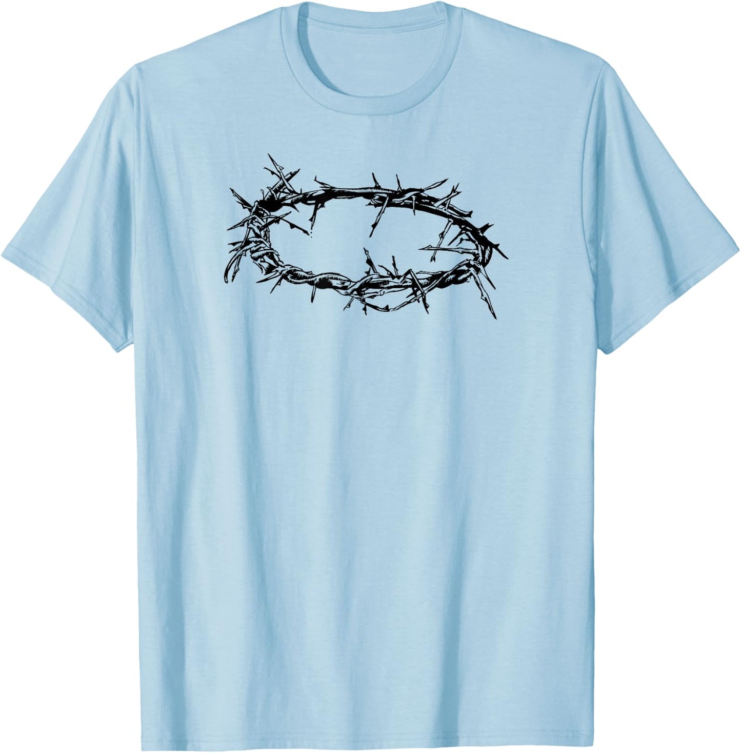 Jesus Shirt - Christ Crown of Thorn Good Friday & Easter T-Shirt - T-Shirt | Light Blue