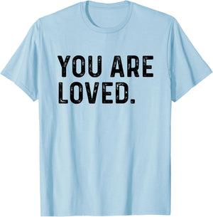 You Are Loved | Deluxe Vintage Christian Gift T-Shirt - T-Shirt | Light Blue