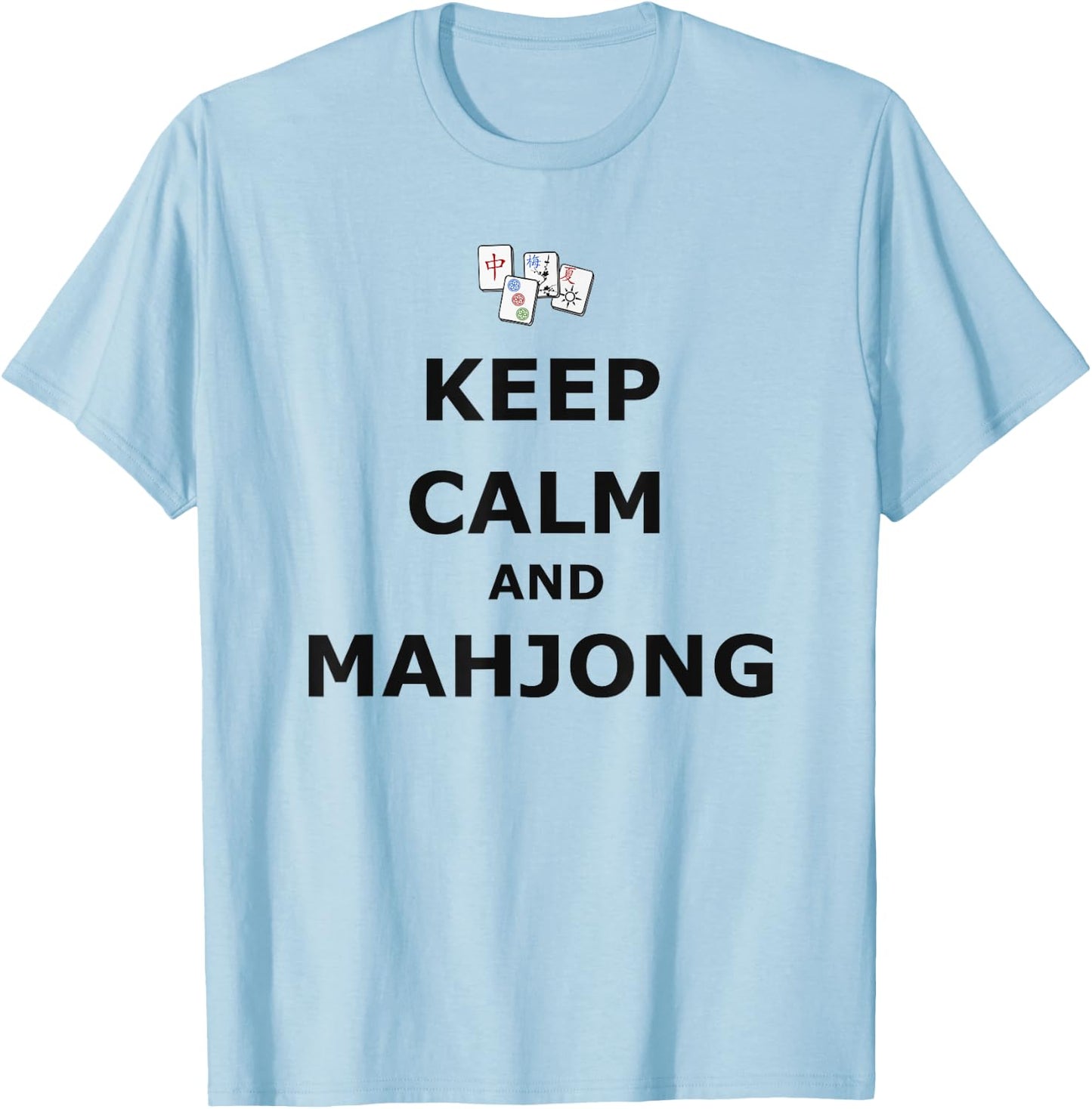 Keep Calm and Mahjong T-Shirt - T-Shirt | Light Blue