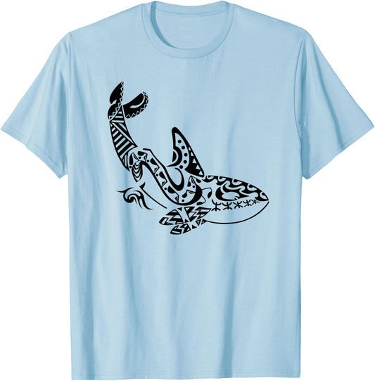 Orca Maori Polynesian Tattoo Dolphin Scuba Diving Diving T-Shirt - T-Shirt | Light Blue