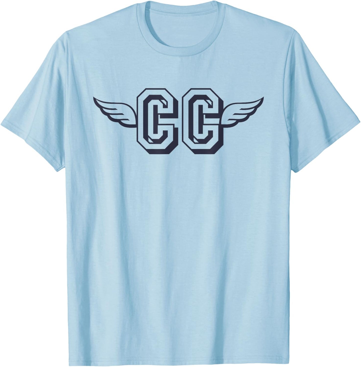 Retro CC Cross Country Running Wings Logo T-Shirt - T-Shirt | Light Blue