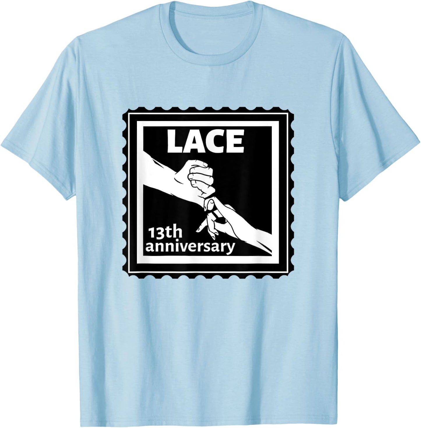 13th Wedding anniversary traditional gift Lace T-Shirt - T-Shirt | Light Blue