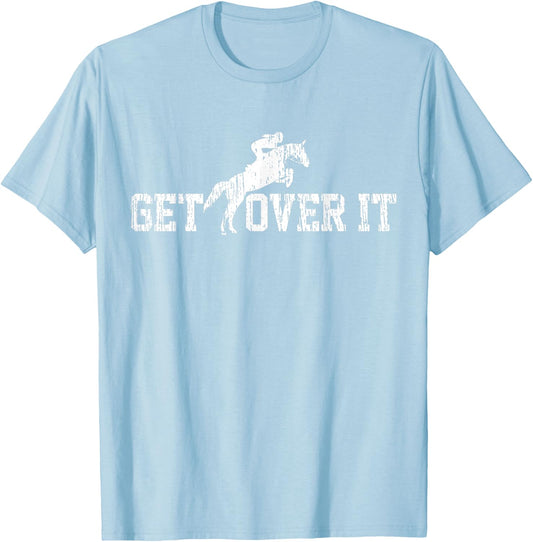 Show Jumping Horse Vintage Gift Horse Riding T-Shirt - T-Shirt | Light Blue