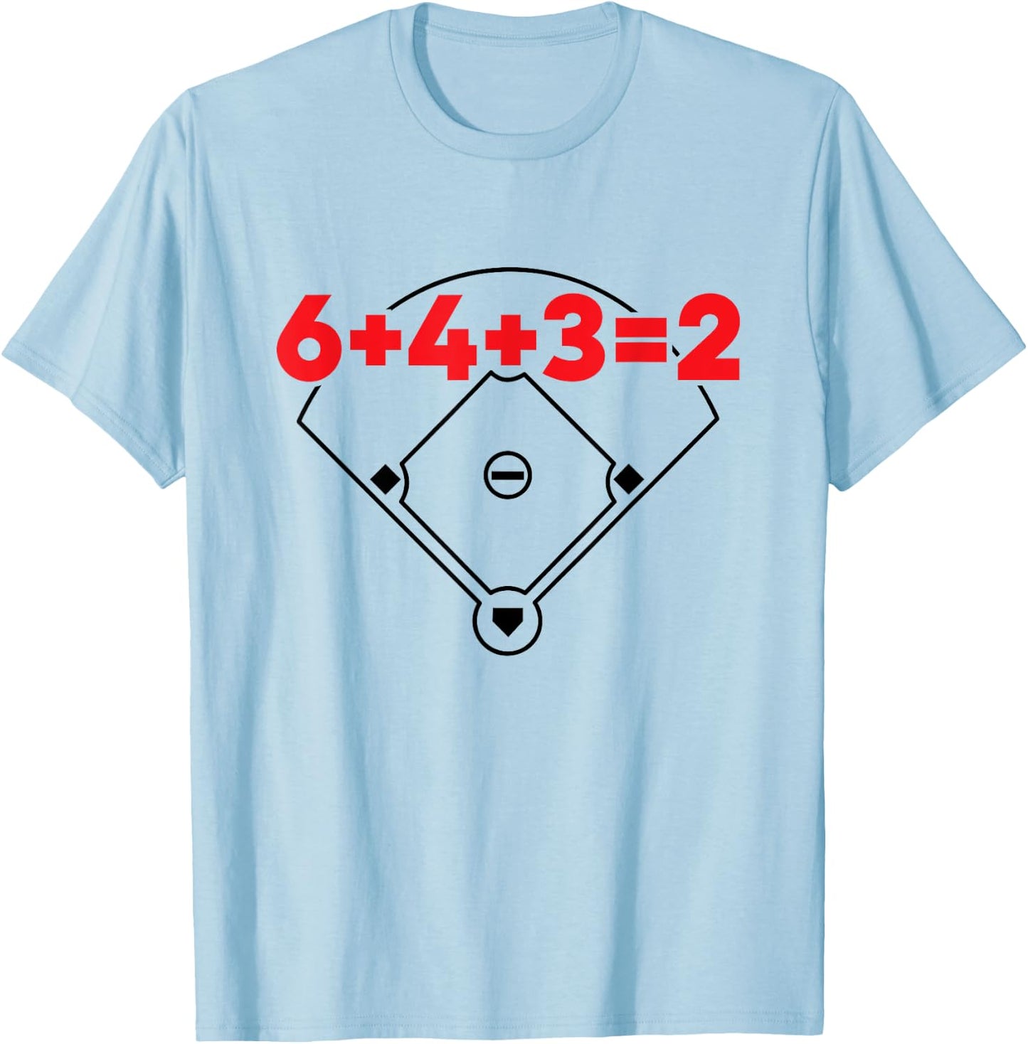 6432 Baseball Double Play Numbers Field Math Equation T-Shirt - T-Shirt | Light Blue