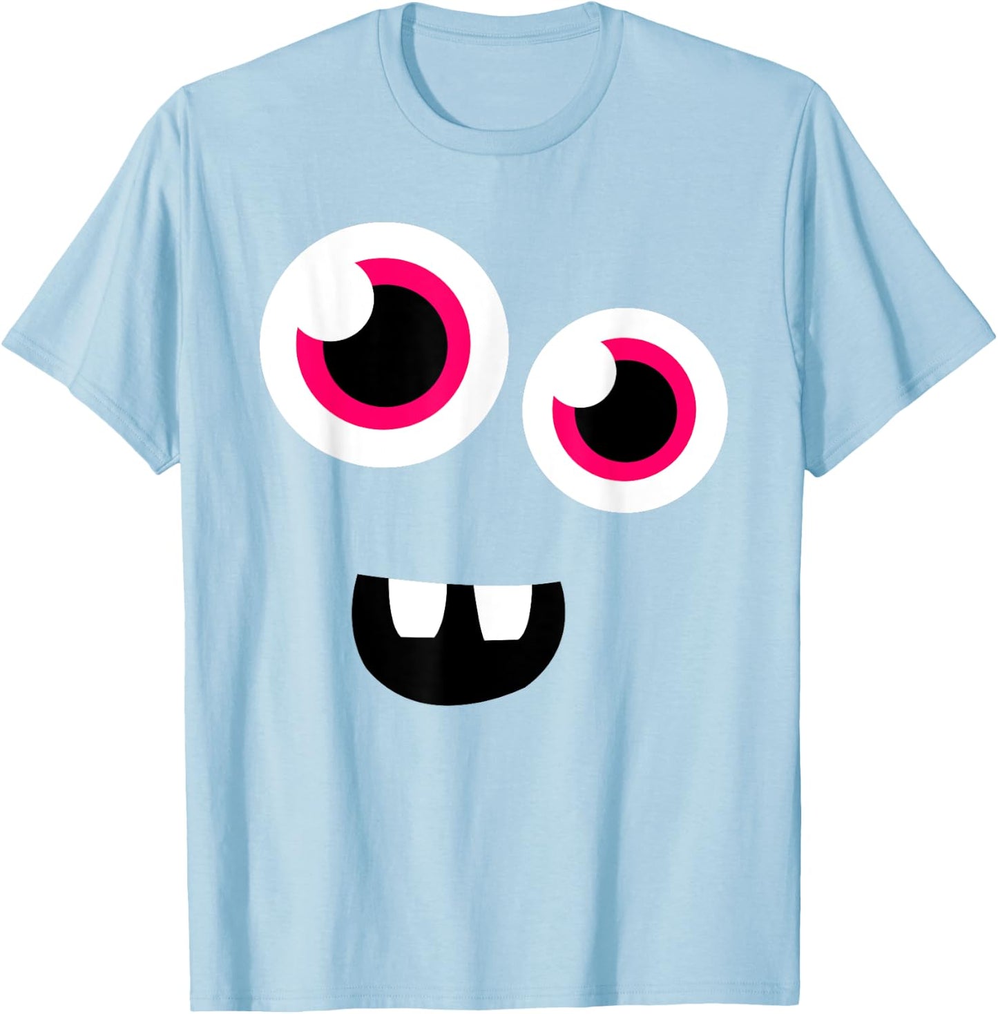 Cute Eye Monster Face Funny Halloween Kids Man Women T-Shirt - T-Shirt | Light Blue