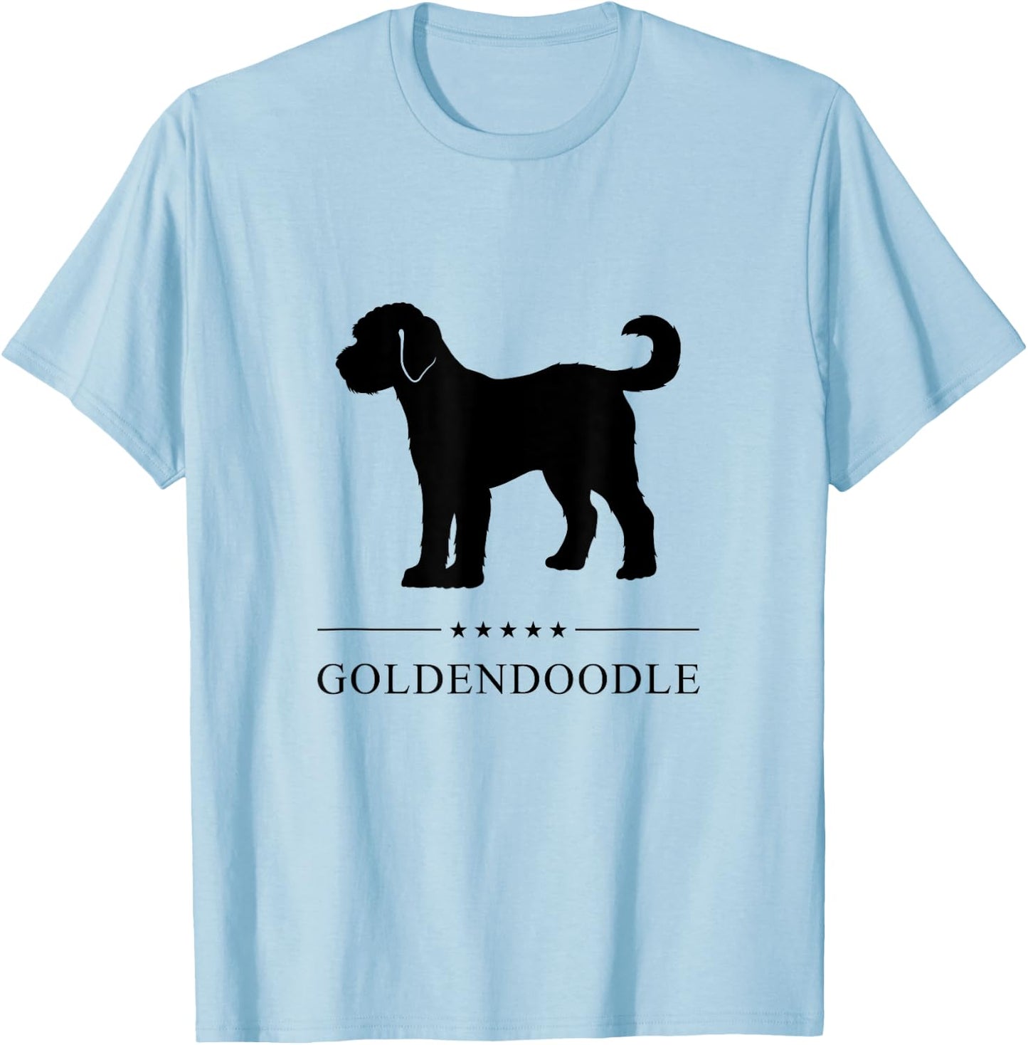 Goldendoodle Black Silhouette T-Shirt - T-Shirt | Light Blue