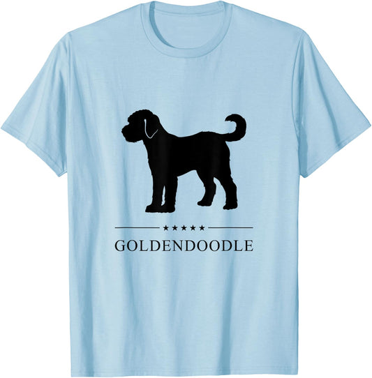 Goldendoodle Black Silhouette T-Shirt - T-Shirt | Light Blue