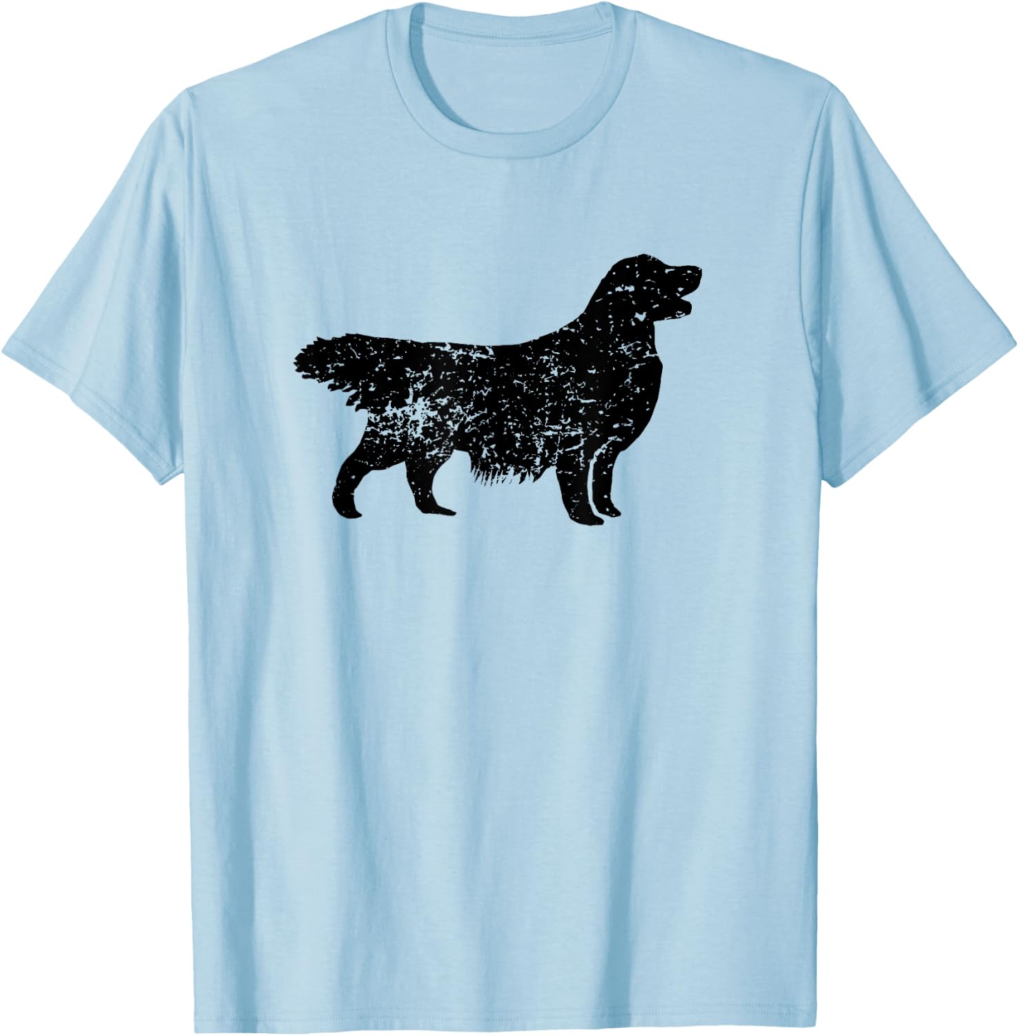 Distressed Golden Retriever Silhouette Dog Owner Men Women Girls Kids T-Shirt - T-Shirt | Light Blue