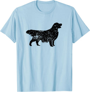 Distressed Golden Retriever Silhouette Dog Owner Men Women Girls Kids T-Shirt - T-Shirt | Light Blue