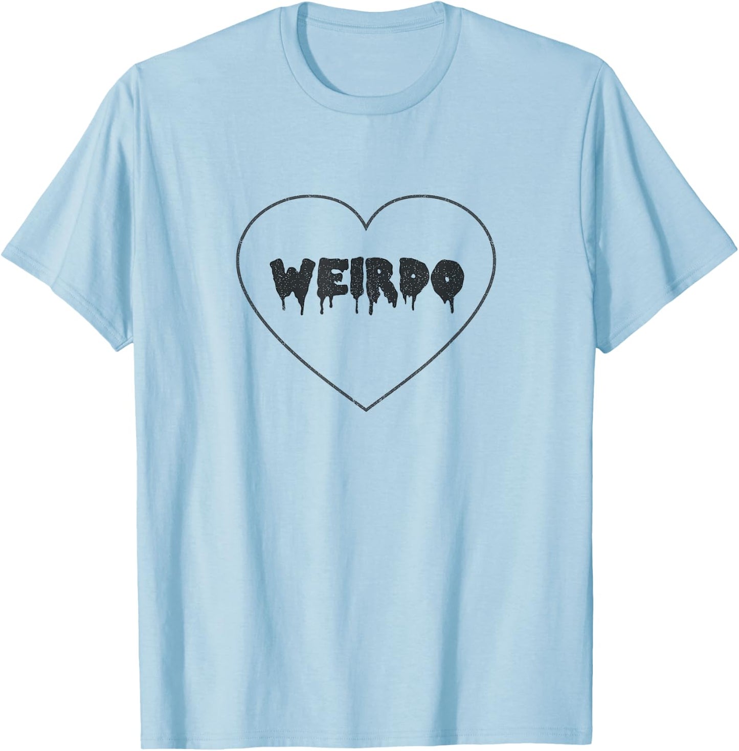 Pastel Goth Kawaii Weirdo Vintage Heart Drip T-Shirt - T-Shirt | Light Blue