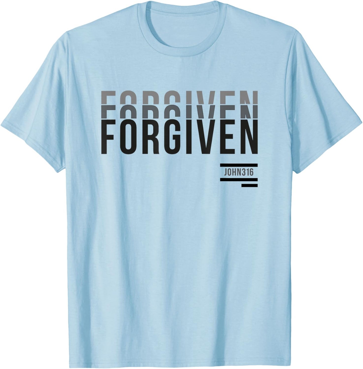 Forgiven Christian Graphic Shirt | Baptism T-Shirt - T-Shirt | Light Blue