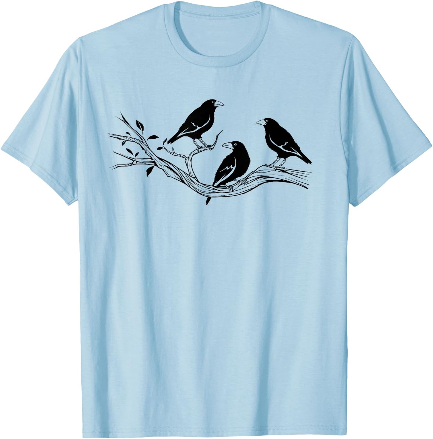 Cool Crow Bird Watching Shirt Raven Birding Gift T-Shirt - T-Shirt | Light Blue