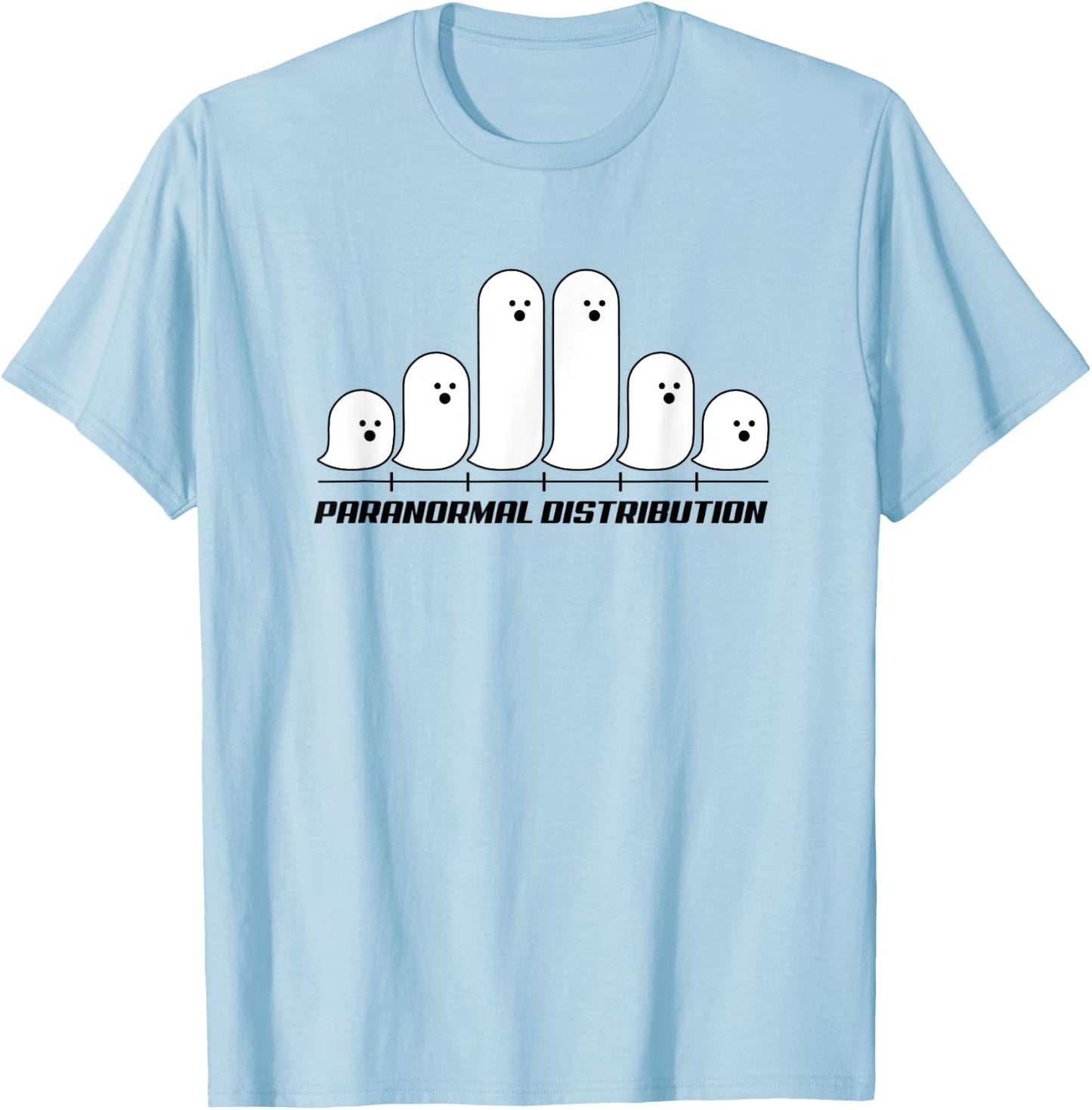 Funny Halloween Math Paranormal Distribution Ghost Curve T-Shirt - T-Shirt | Light Blue