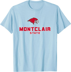 Montclair State University Red Hawks Stacked Logo T-Shirt - T-Shirt | Light Blue