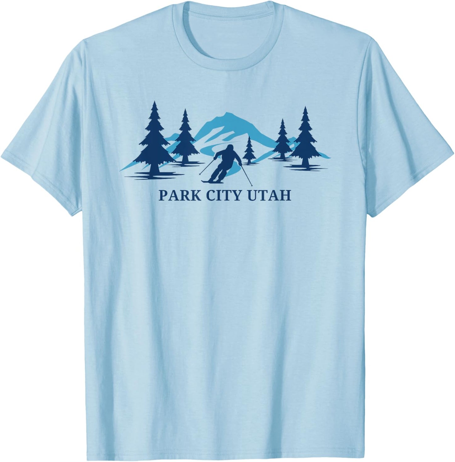 Park City Utah Ski Resort Mountains T-Shirt - T-Shirt | Light Blue