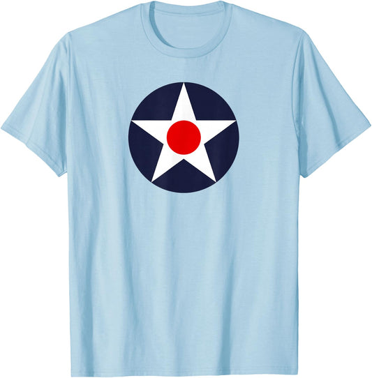 USA American Military Army Tank Airplane Roundel T-Shirt - T-Shirt | Light Blue
