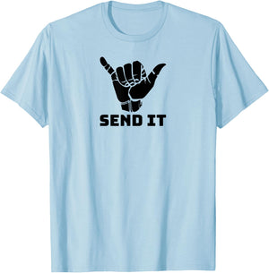 Send It hand signal MTB T-Shirt - T-Shirt | Light Blue