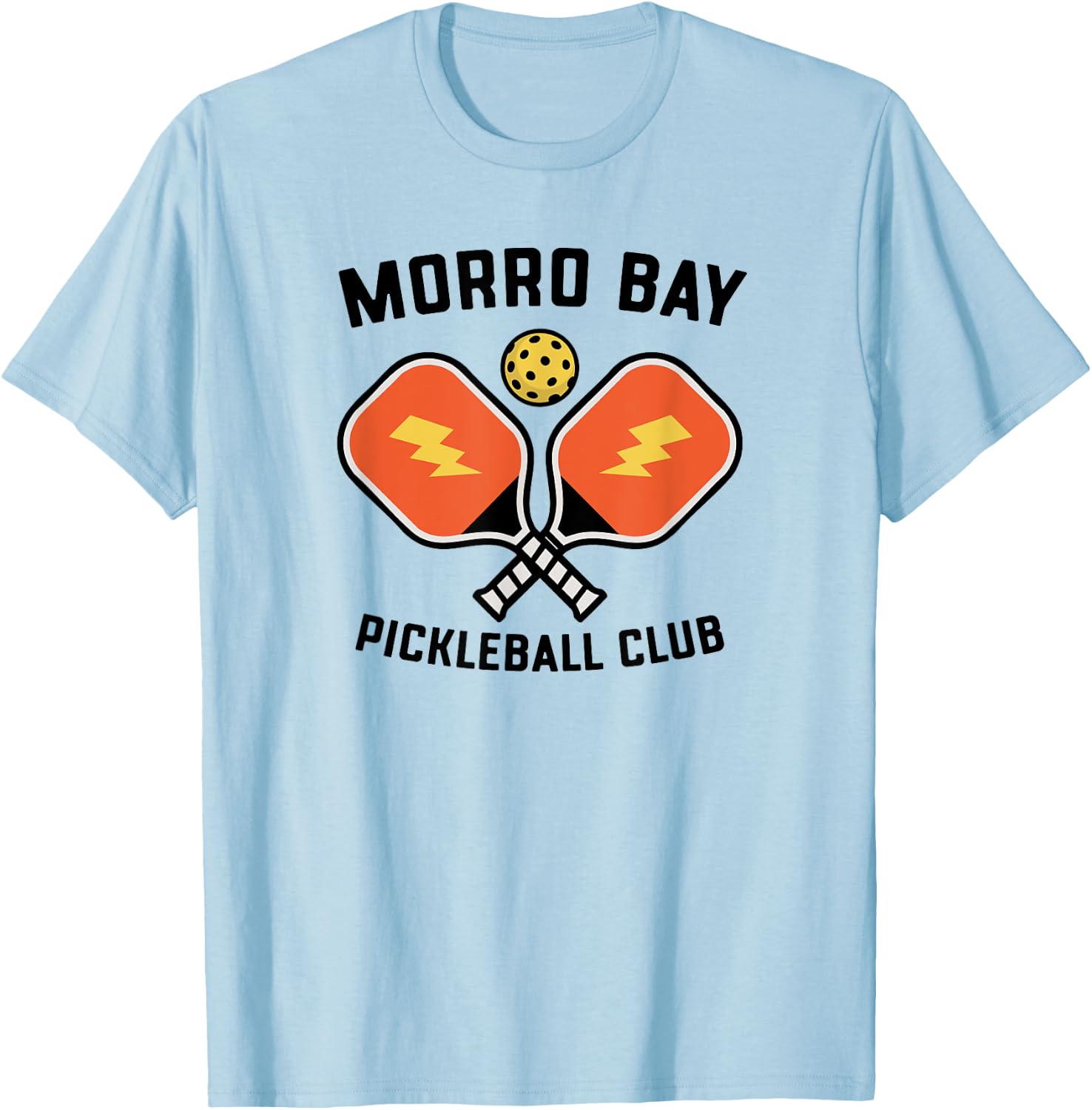 Morro Bay Pickleball Club Pickle Ball Team Retro T-Shirt - T-Shirt | Light Blue