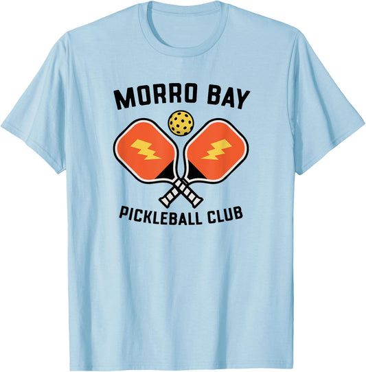 Morro Bay Pickleball Club Pickle Ball Team Retro T-Shirt - T-Shirt | Light Blue