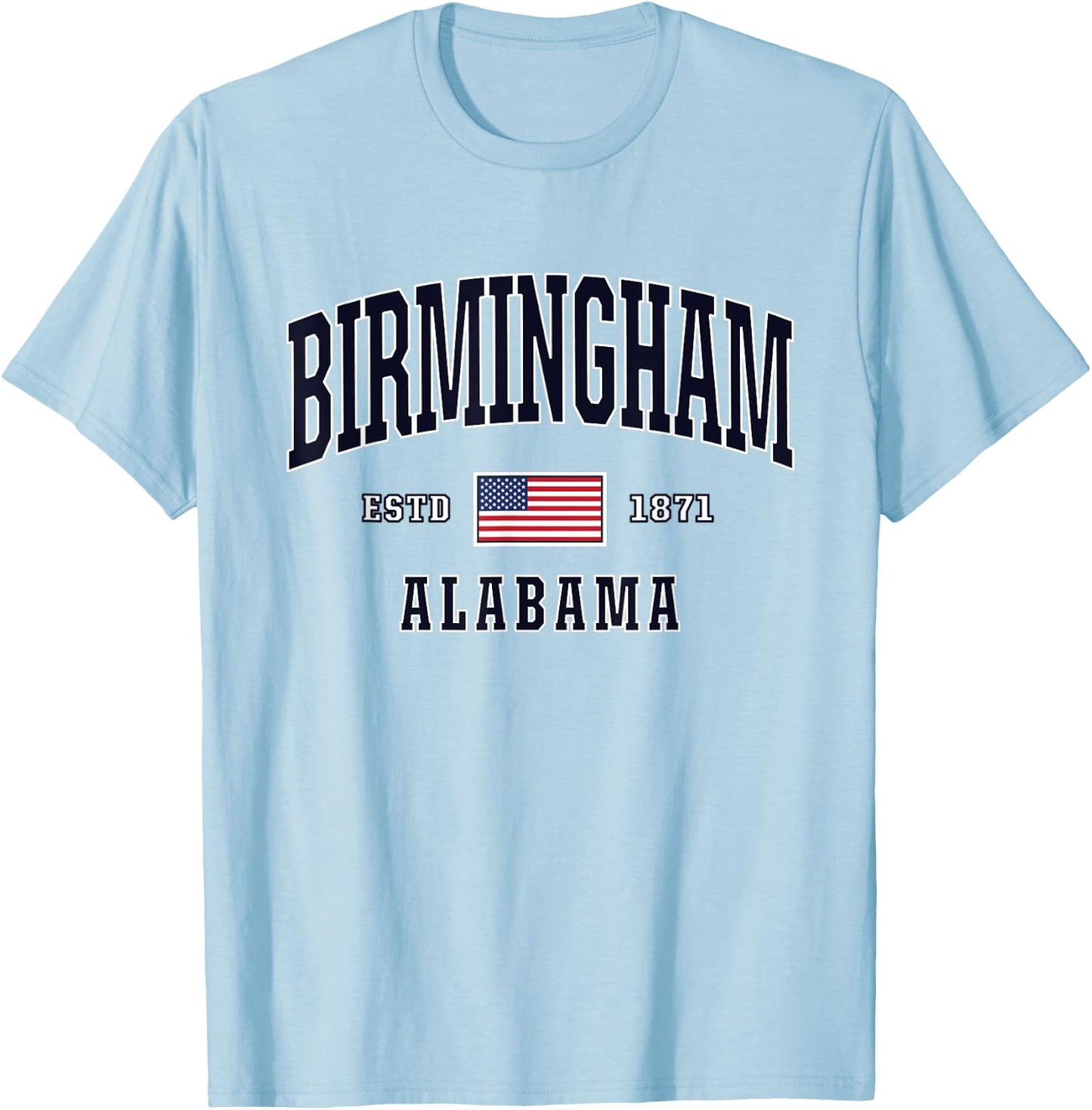 USA FLAG Stars & Stripes Birmingham Alabama T-Shirt - T-Shirt | Light Blue