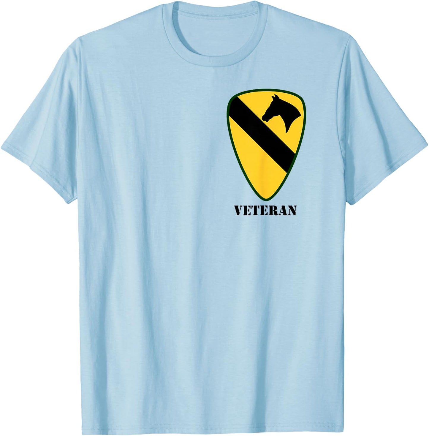 1st Cavalry Shirt - 1st CAV Shirt - Veteran (White) 1.5X T-Shirt - T-Shirt | Light Blue