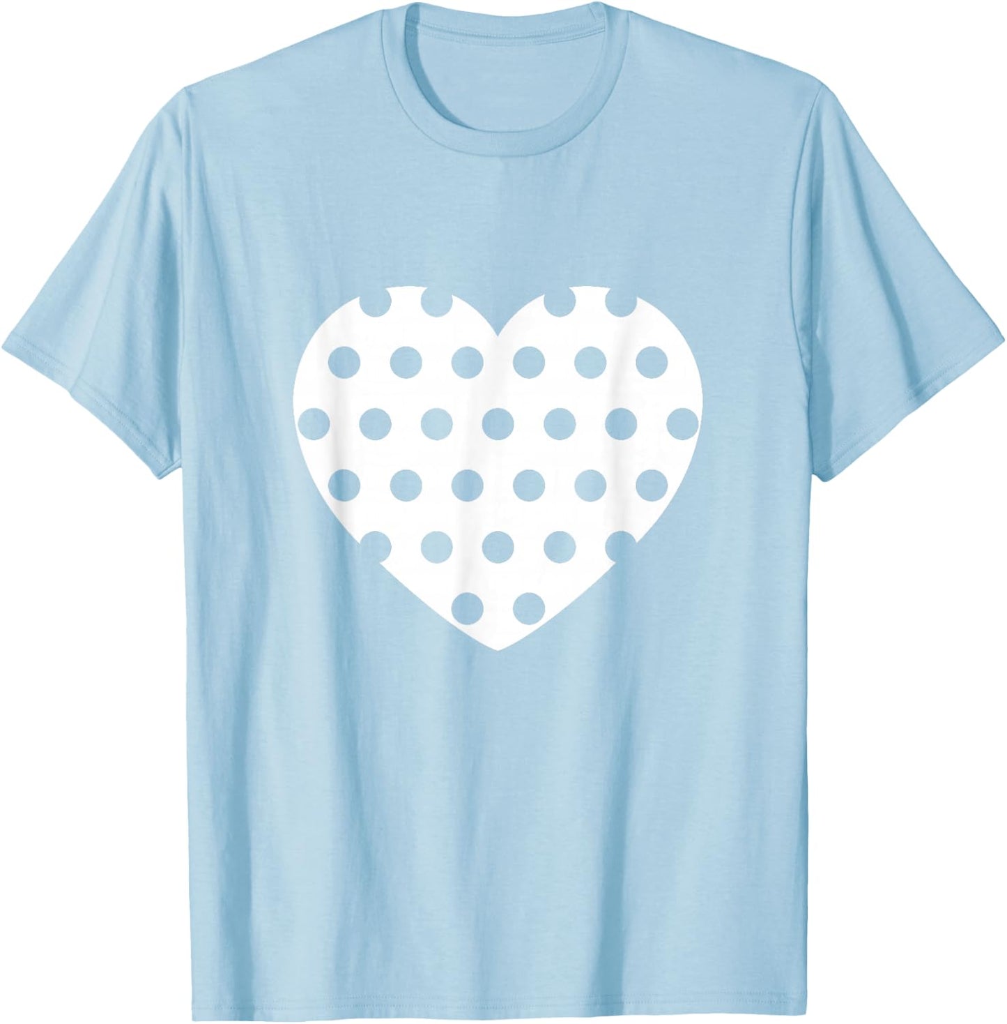 Polka Dots Heart T-Shirt - T-Shirt | Light Blue