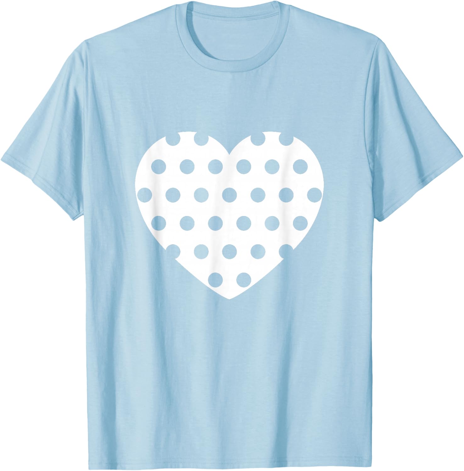 Polka Dots Heart T-Shirt - T-Shirt | Light Blue