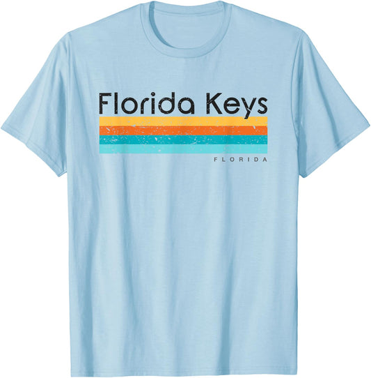 Vintage Florida Keys FL Retro Design T-Shirt - T-Shirt | Light Blue