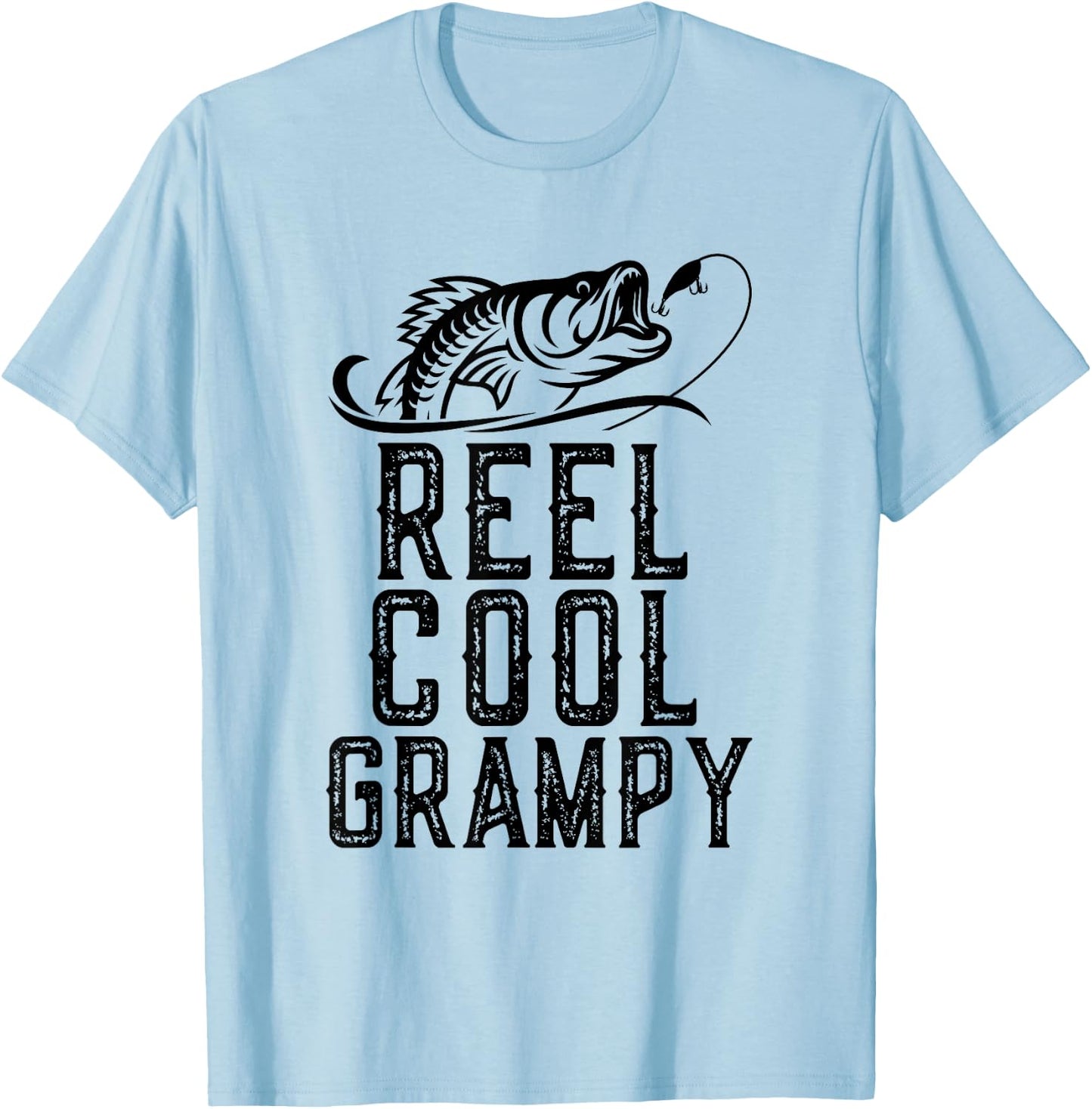 Reel Cool Grampy Fishing Fisherman Funny Retro T-Shirt - T-Shirt | Light Blue