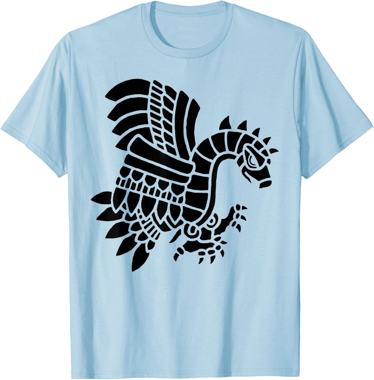 Mayan Aztec Indian Eagle Bird T-Shirt - T-Shirt | Light Blue