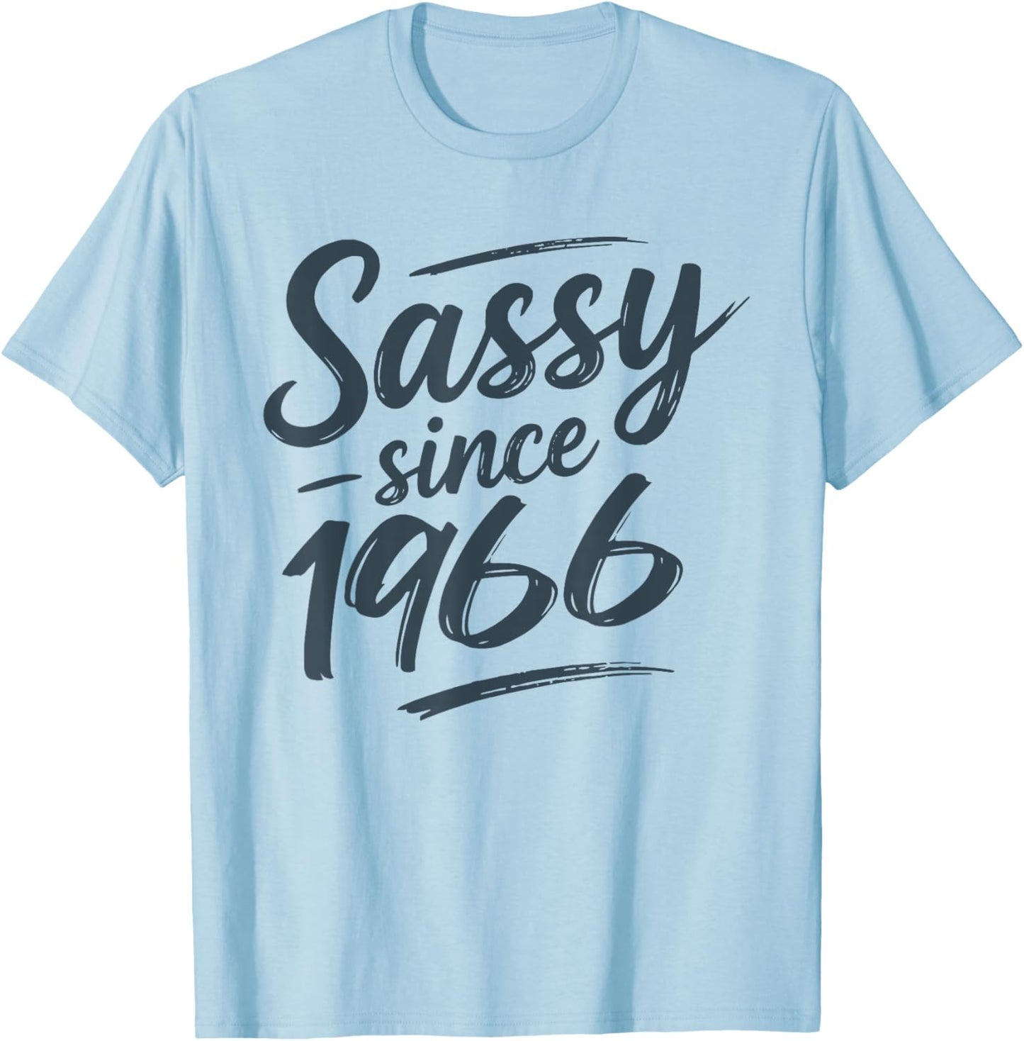 Funny Sassy Since 1966 Retro Mama Wife Sass Queen Charcoal T-Shirt - T-Shirt | Light Blue