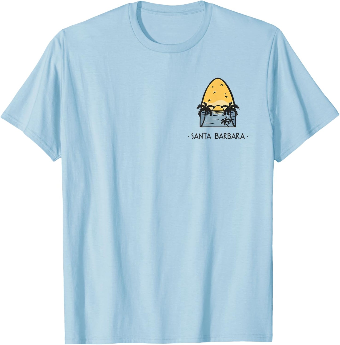 Santa Barbara Vintage Surf T-Shirt - T-Shirt | Light Blue