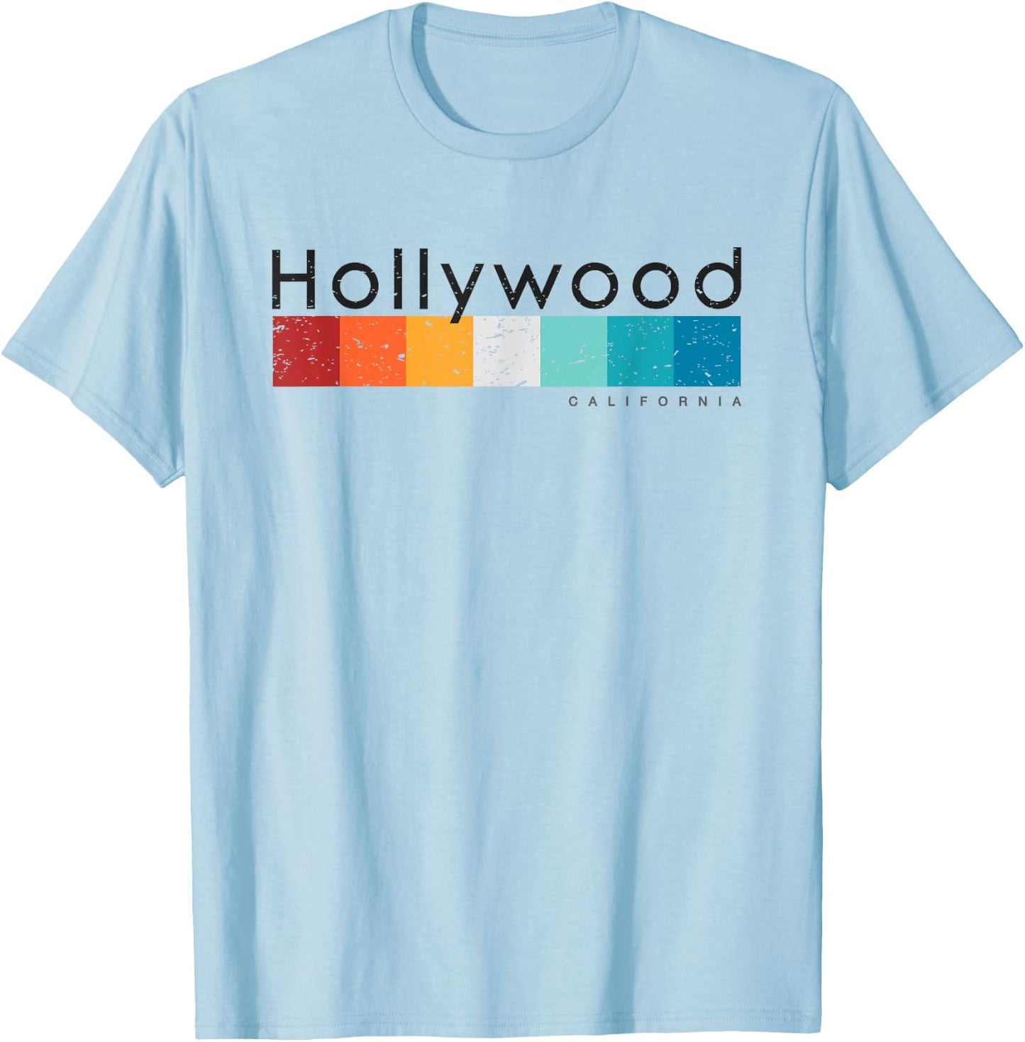 Vintage Hollywood California CA Retro Design T-Shirt - T-Shirt | Light Blue
