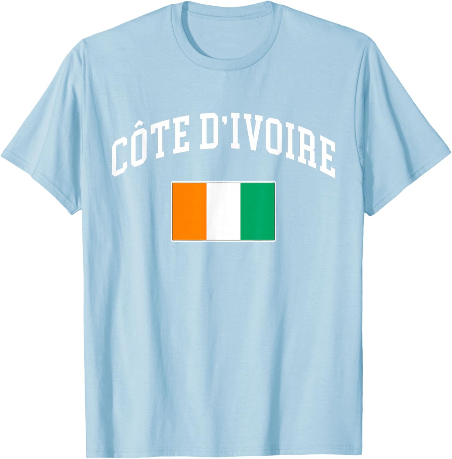 Côte D'Ivoire Flag Ivorian Retro Vintage Classic Graphic T-Shirt - T-Shirt | Light Blue