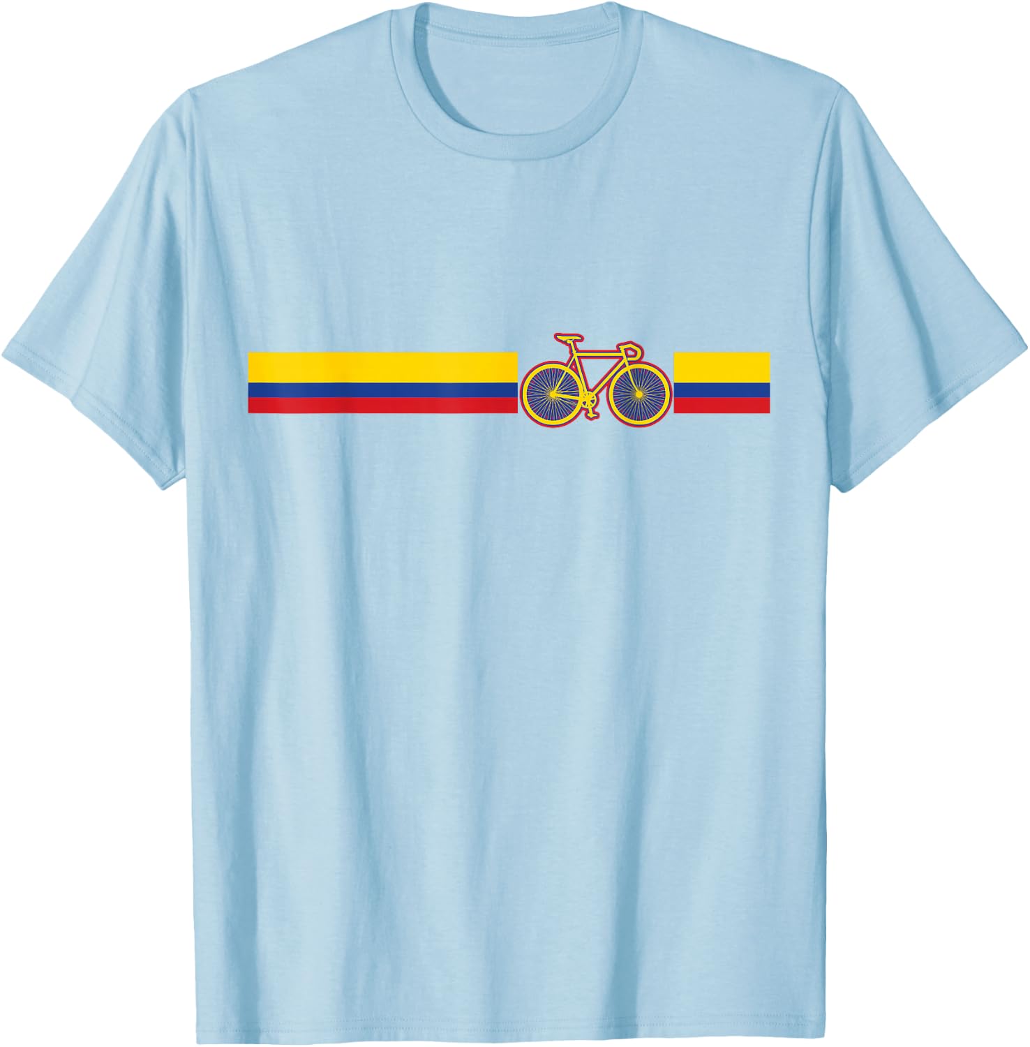 Colombian Cycling Shirt Colombia Flag Cyclist Bicycle Gift T-Shirt - T-Shirt | Light Blue