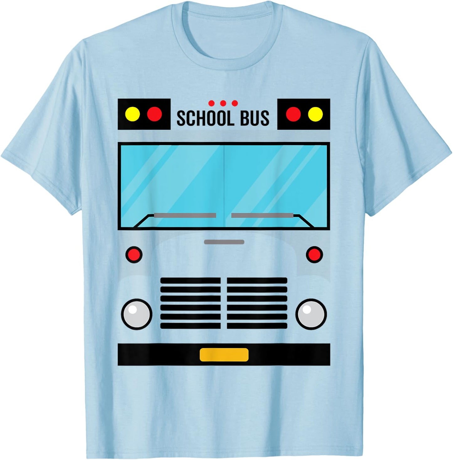 School Bus Costume Simple Halloween Costume Easy Oufit T-Shirt - T-Shirt | Light Blue