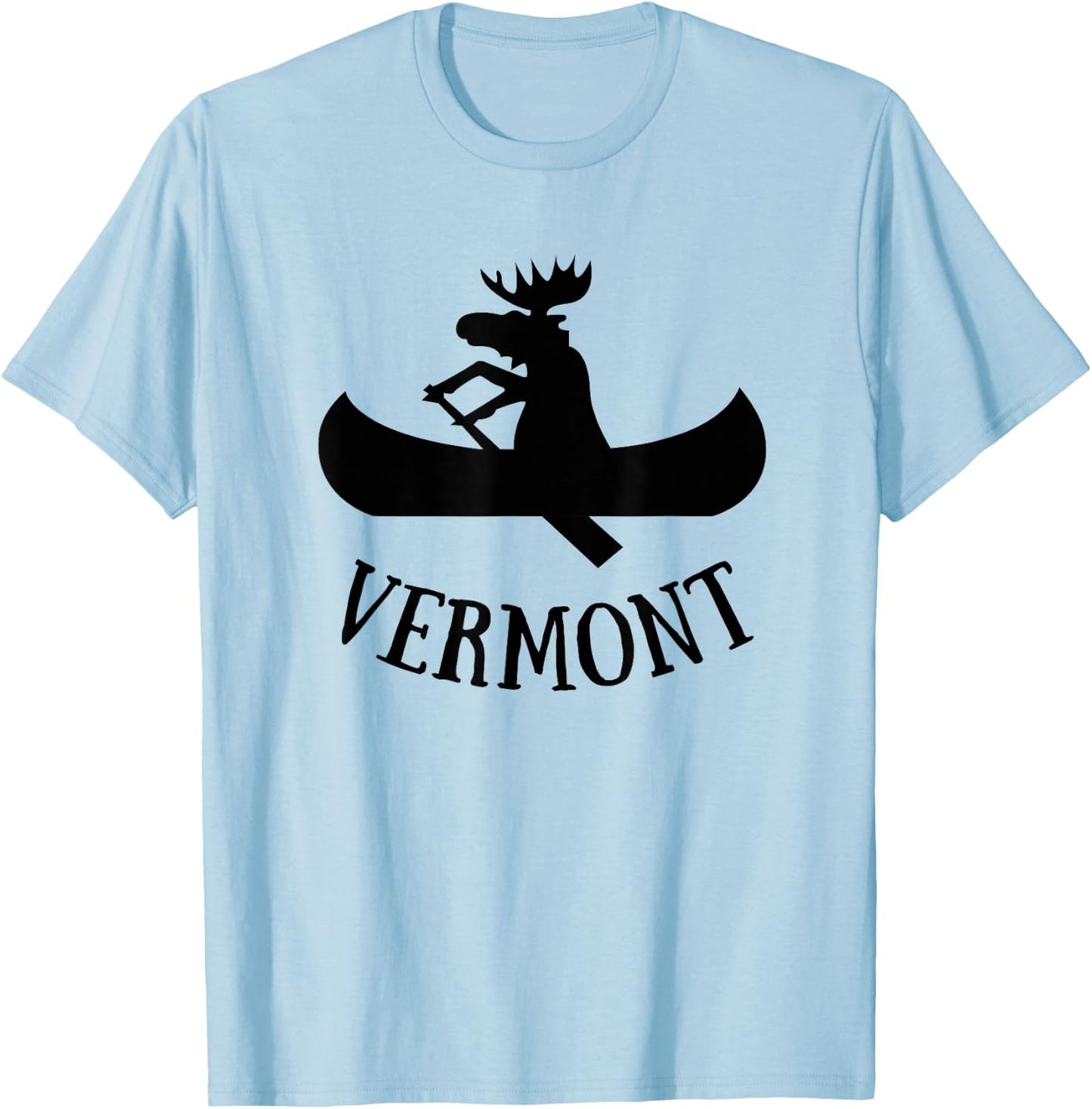 Vermont | Moose Canoe Vacation t Shirt T-Shirt - T-Shirt | Light Blue