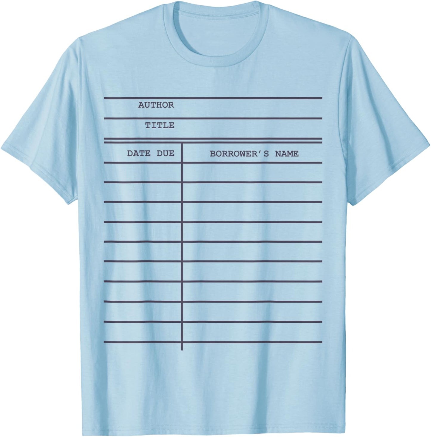 Library Card Check-out for Bookworms and Readers T-Shirt - T-Shirt | Light Blue