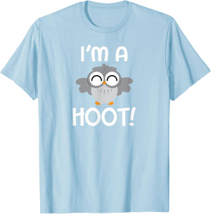 I'm A Hoot - Happy Baby Owl Owlet Pun T-Shirt - T-Shirt | Light Blue