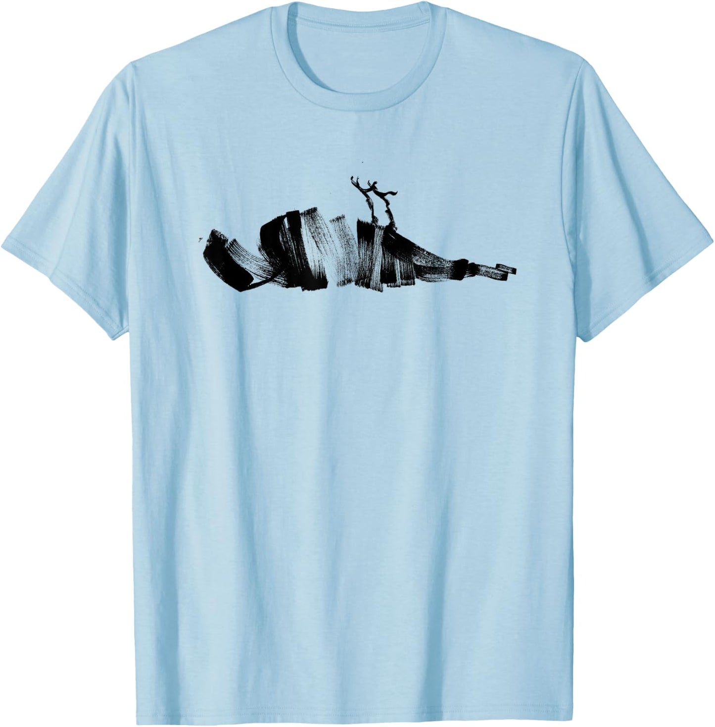 ATTICUS Brush Bird T Shirt (Black Print) T-Shirt - T-Shirt | Light Blue
