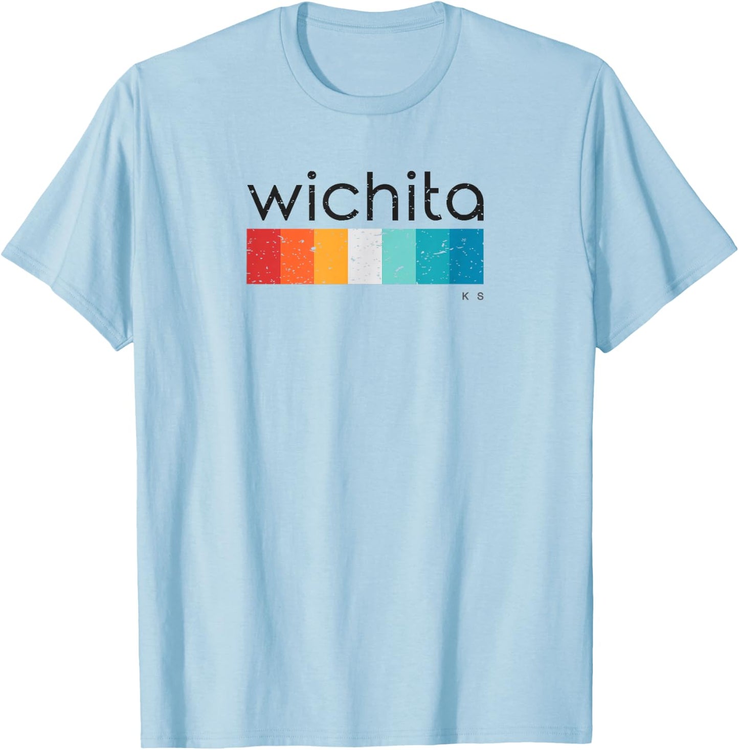 Vintage Wichita KS Retro Design T-Shirt - T-Shirt | Light Blue