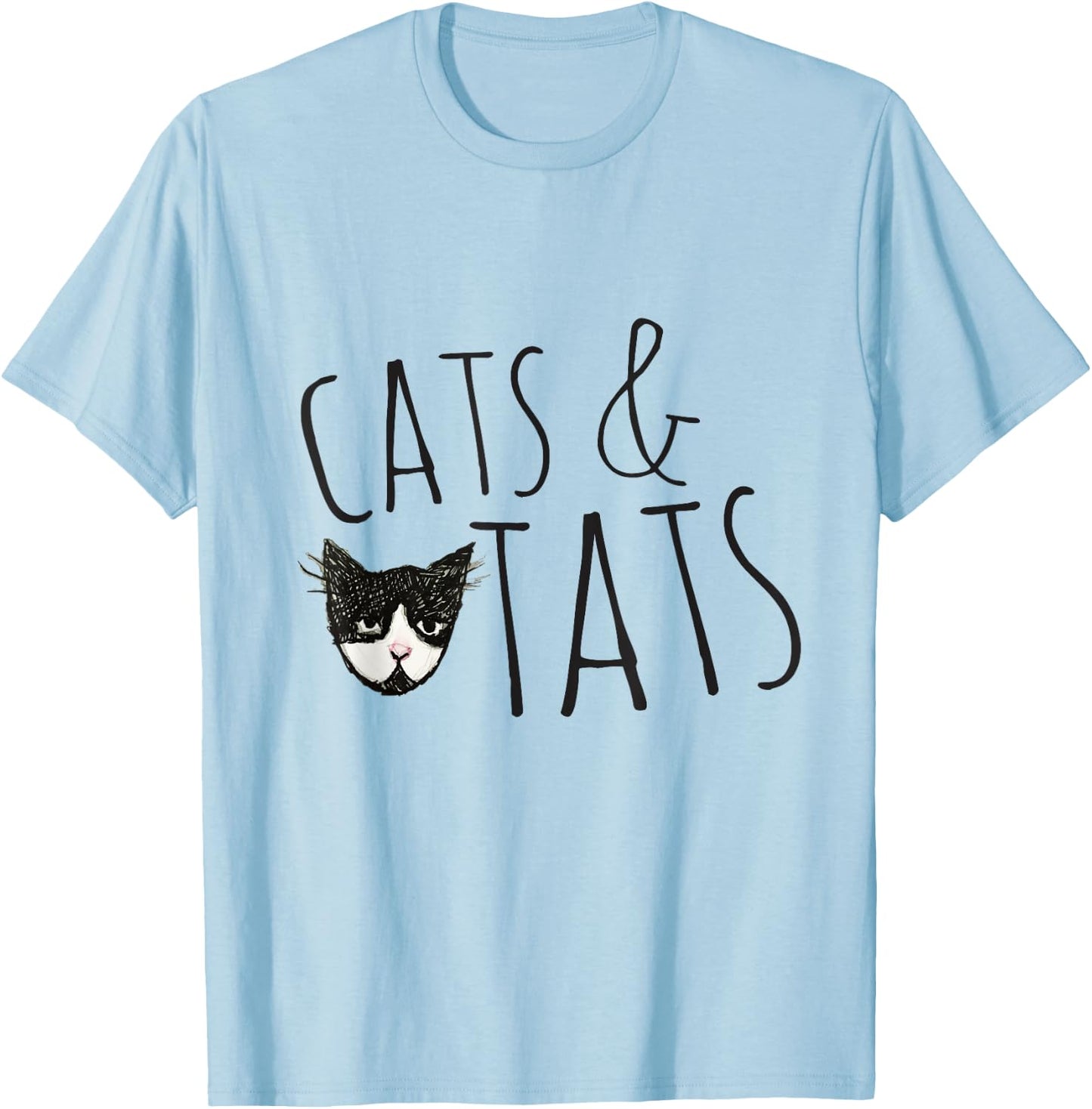 Cat Snugg Cats & Tats Cat Tattoo Lover T-Shirt - T-Shirt | Light Blue
