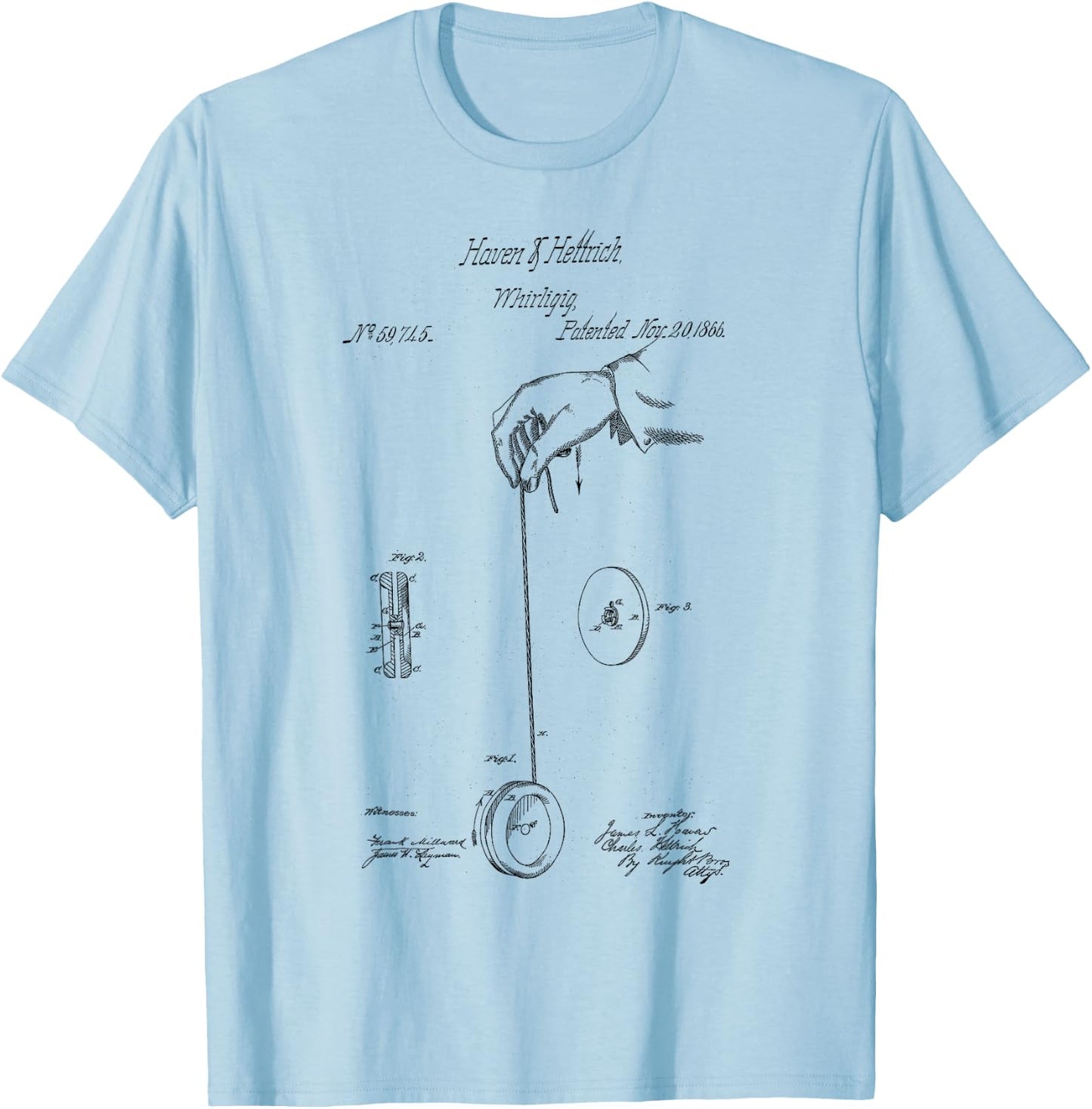 Yoyo Vintage Yo-Yo print patent yoyo player Yo Yo Tricks T-Shirt - T-Shirt | Light Blue