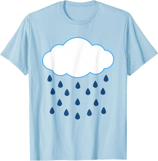 White Clouds Rain Drop Costume Christmas Halloween T-Shirt - T-Shirt | Light Blue
