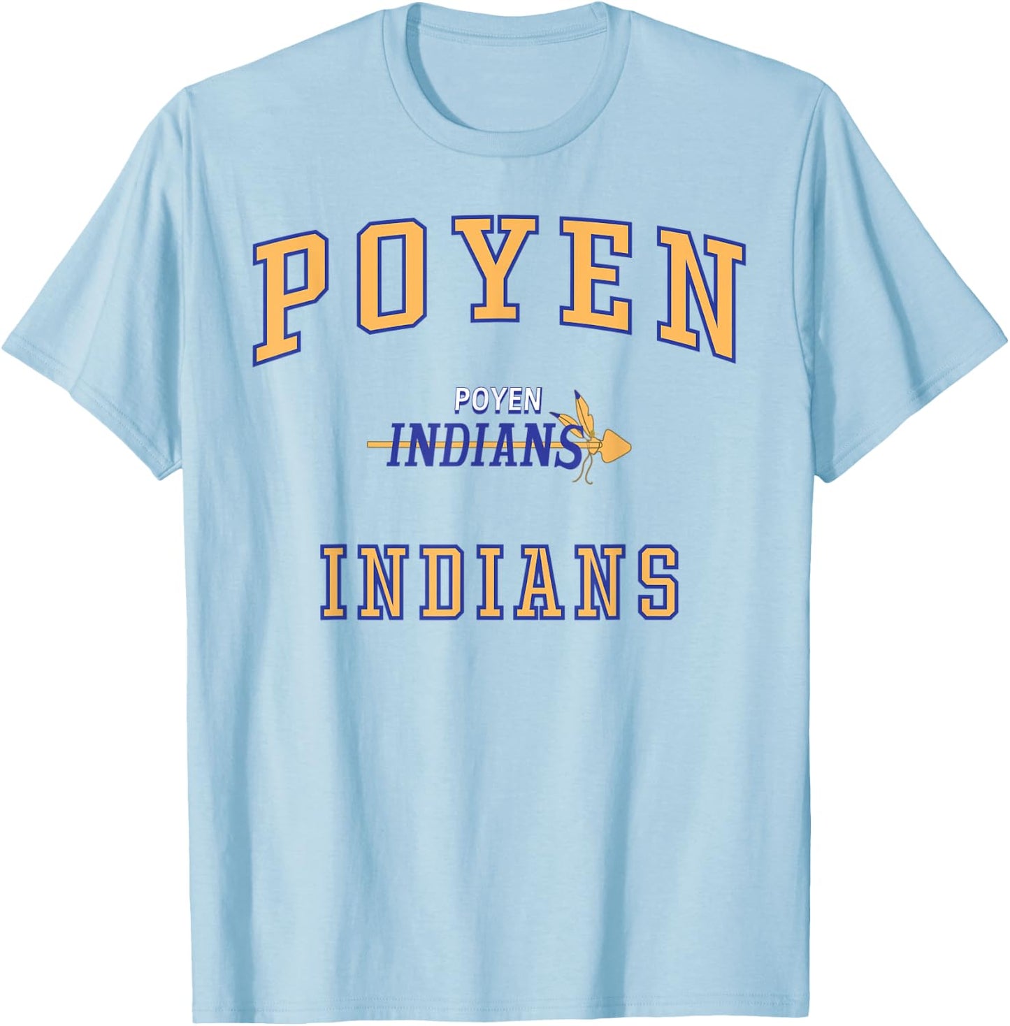 Poyen High School Indians C1 T-Shirt - T-Shirt | Light Blue
