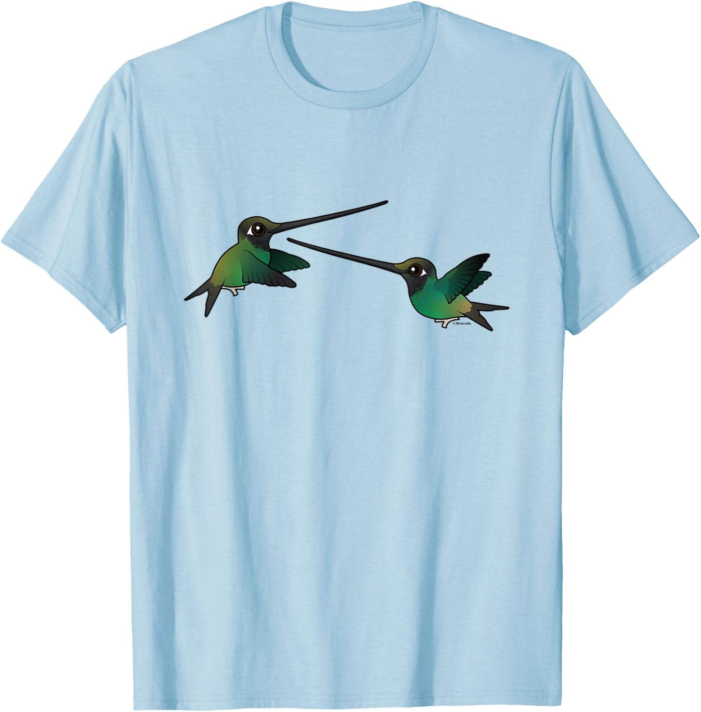En Garde! Funny Sword-billed Hummingbirds in Battle Gift T-Shirt - T-Shirt | Light Blue