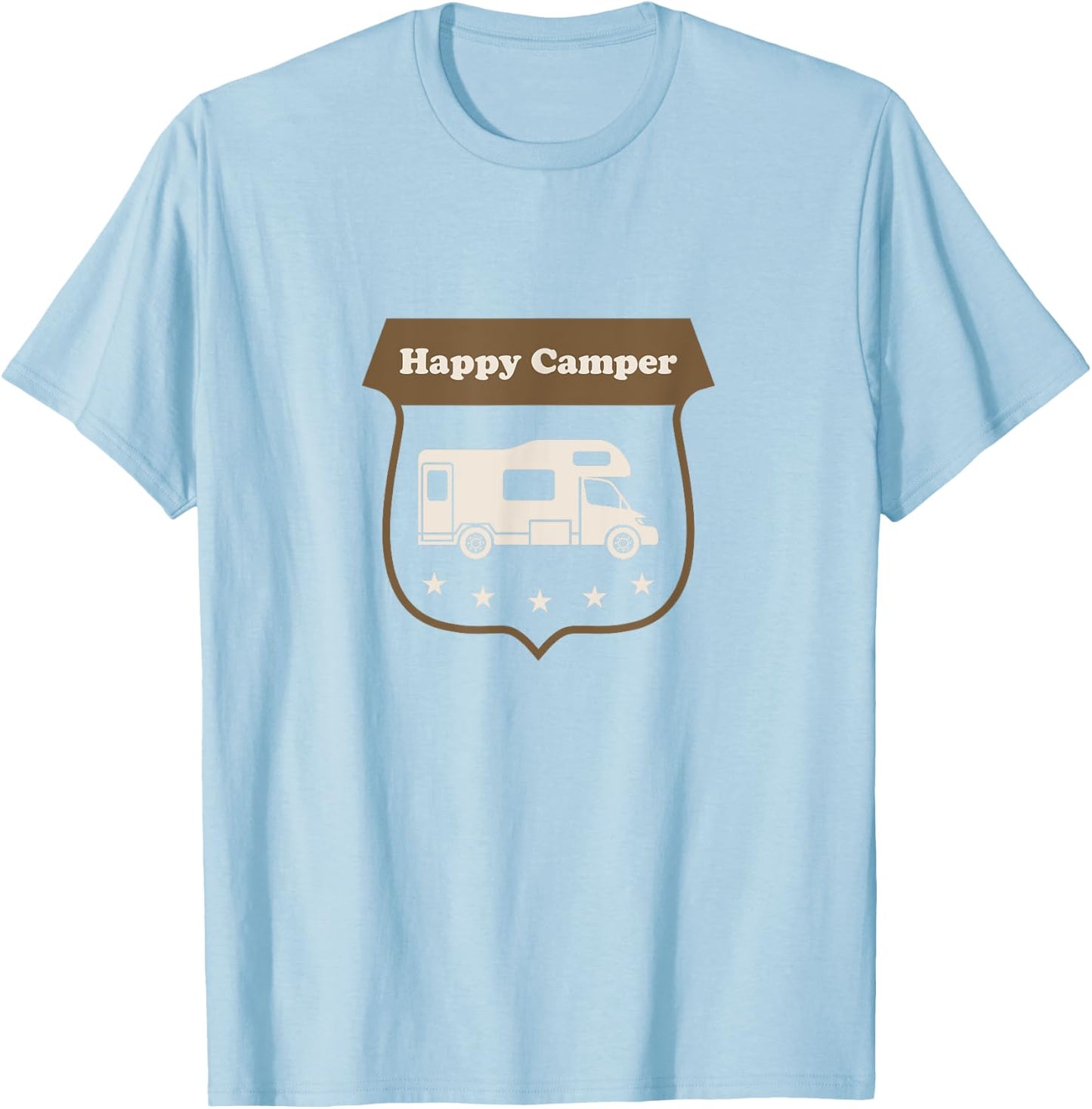 Happy Camper | RV Camping, Trailer and Winnebago T-Shirt - T-Shirt | Light Blue