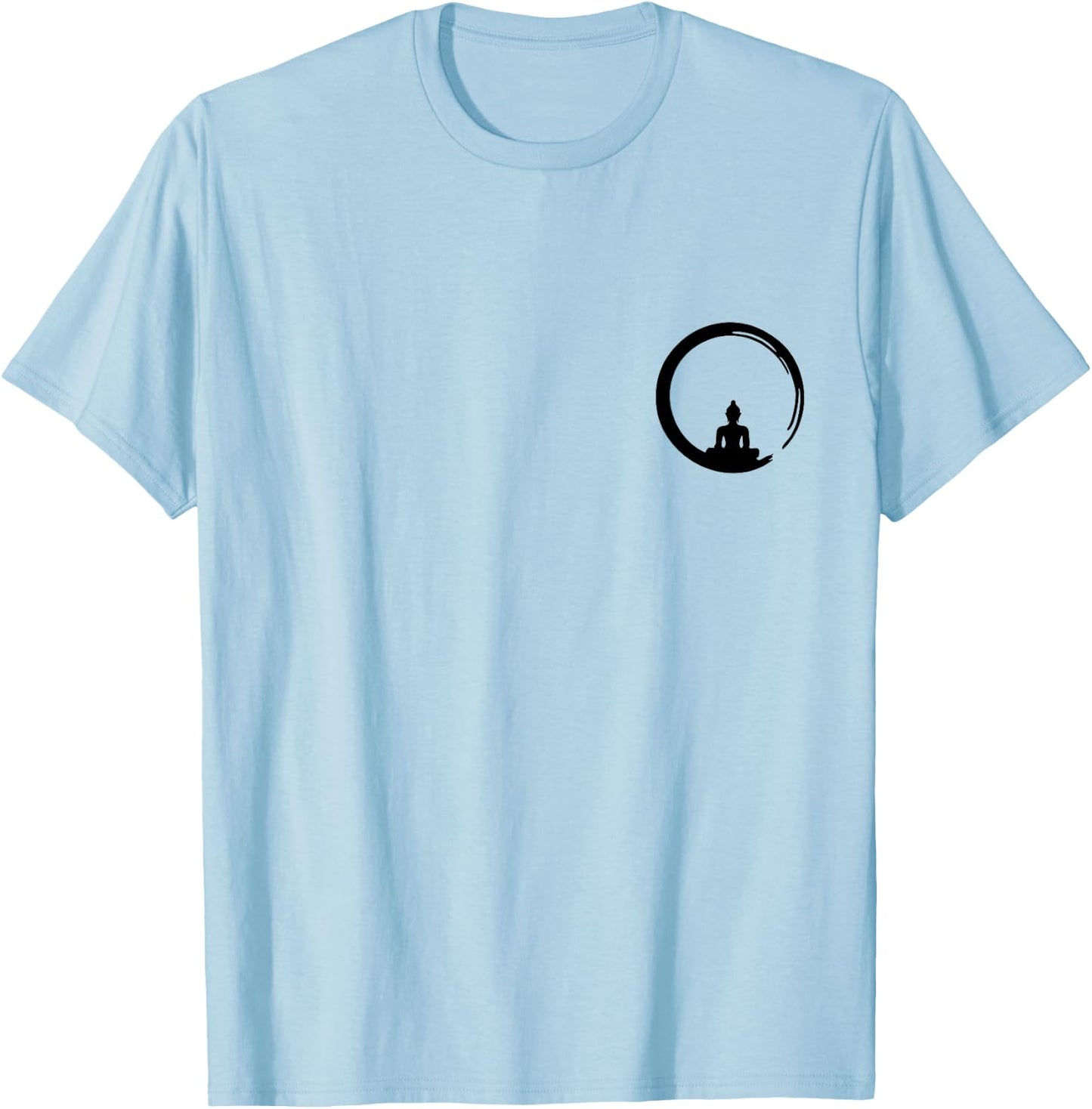 Enso, Zen, Circle, Buddha Meditation Japan Calligraphy Yoga T-Shirt - T-Shirt | Light Blue