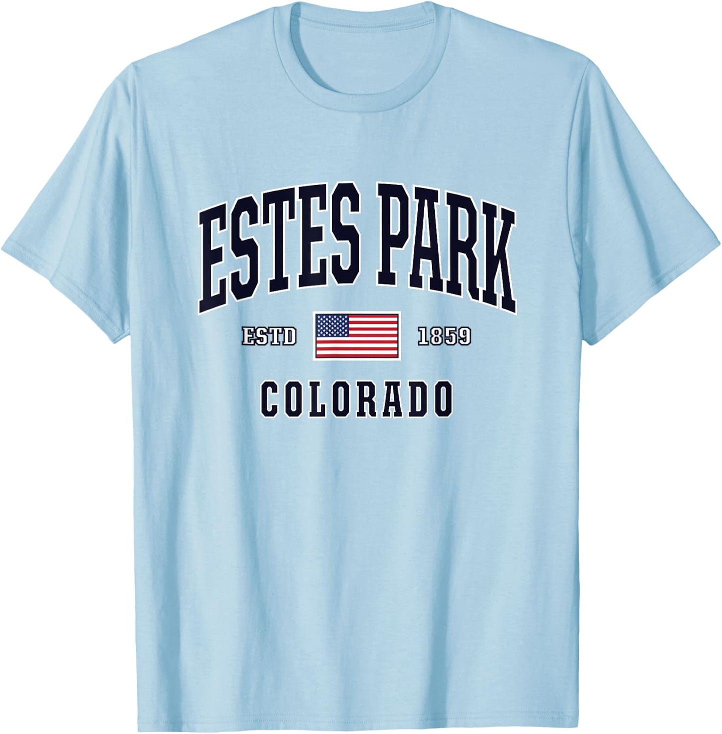 USA FLAG Stars & Stripes Estes Park Colorado T-Shirt - T-Shirt | Light Blue